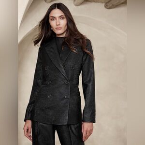 Banana Republic Luci Lurex Pinstripe Blazer and Slim Pant - Size 8 & 8R